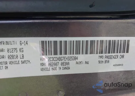 2014 Dodge Charger Se из США, поврежденный, VIN 2C3CDXBG7EH325384